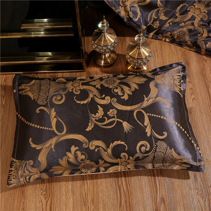 Luxury Jacquard Bedding Set King Size Duvet Cover Quilt Set Queen Comforter Bed Gold Quilt Cover High Quality For Adults