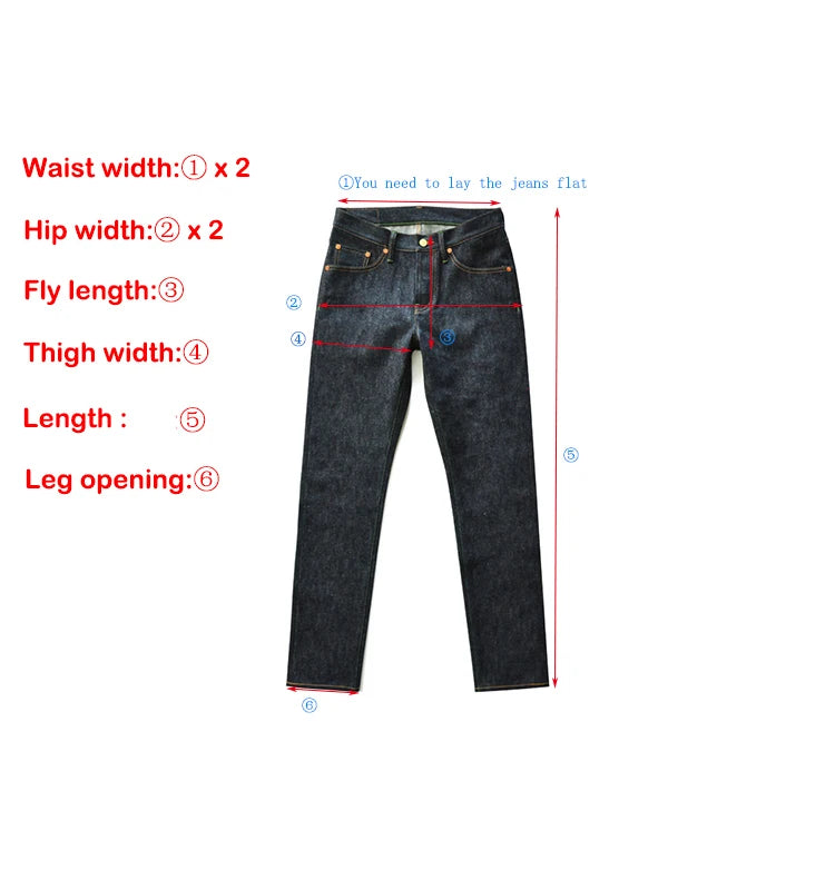 Saucezhan Mens Jeans Distressed  Moustache Effect Wash  Selvedge Denim Jeans  Motorcycle Regular Fit Straight Leg 14 Oz
