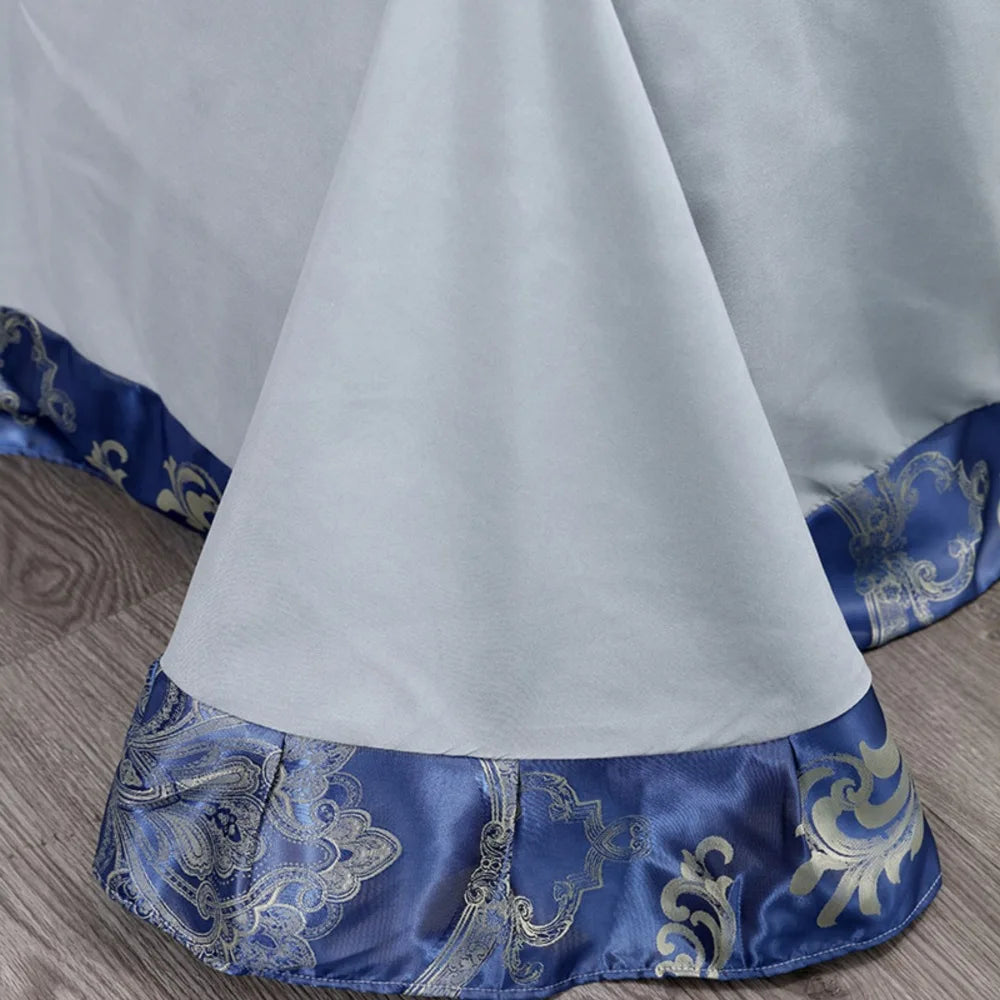 Satin Jacquard Bedding Set Luxury Bed Linens European Style Duvet Cover Queen King Size For Adults