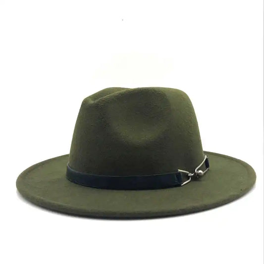 Women Men New Wool Vintage Gangster Trilby Felt Fedora Hat With Wide Brim Gentleman Elegant Lady Winter Autumn Belt Jazz Caps