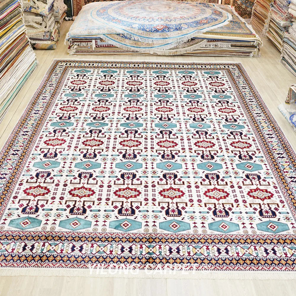 Yilong 12'x18' Oversized All Over Handwoven Silk Carpet Classic Area Rug (TJ322A)