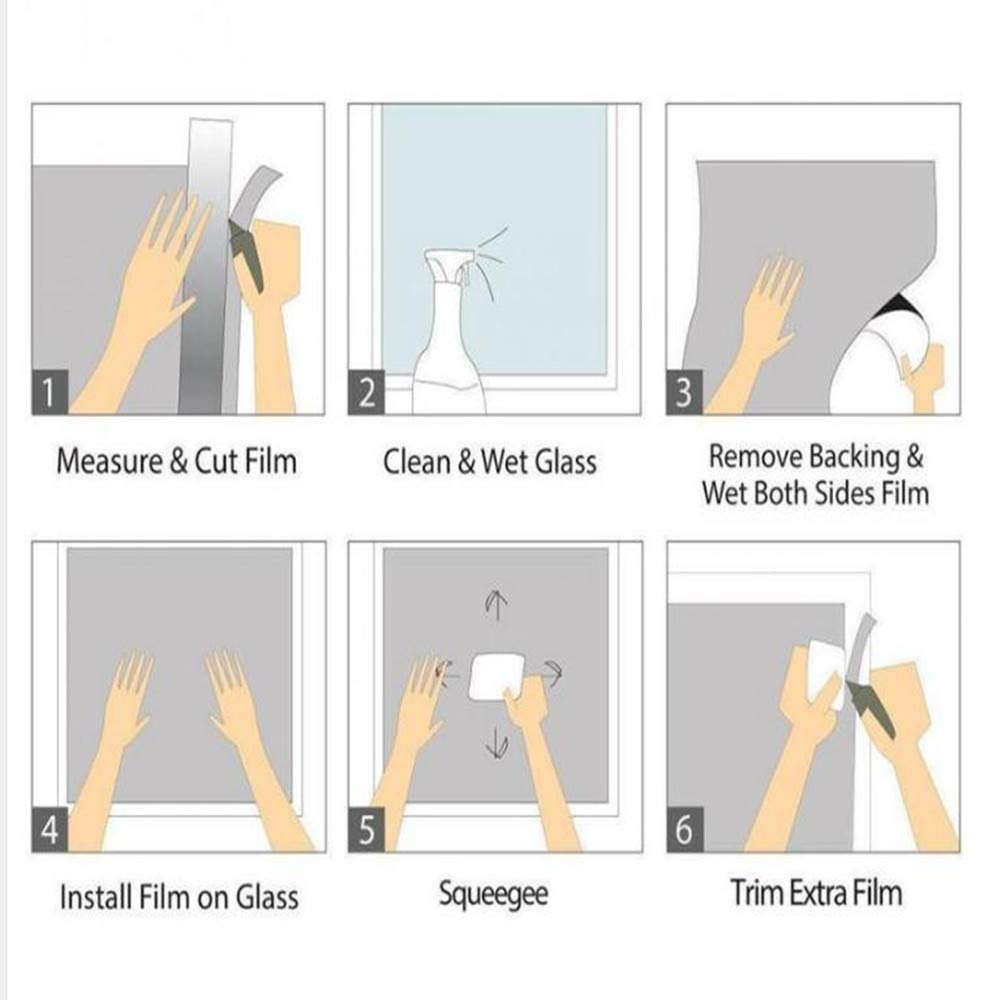 Window Privacy Film UV Blocking Heat Control Window Covering Static Cling Bamboo Pattern Window Sticker for Decoration