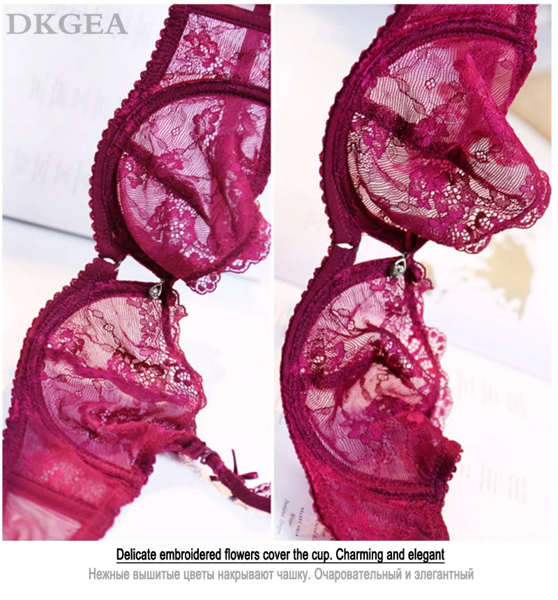 2020 New Lace Bra Set Transparent Plus Size C D Cup Underwear Women Ultrathin Sexy Lingerie Set Black Brand Bra And Panty Set