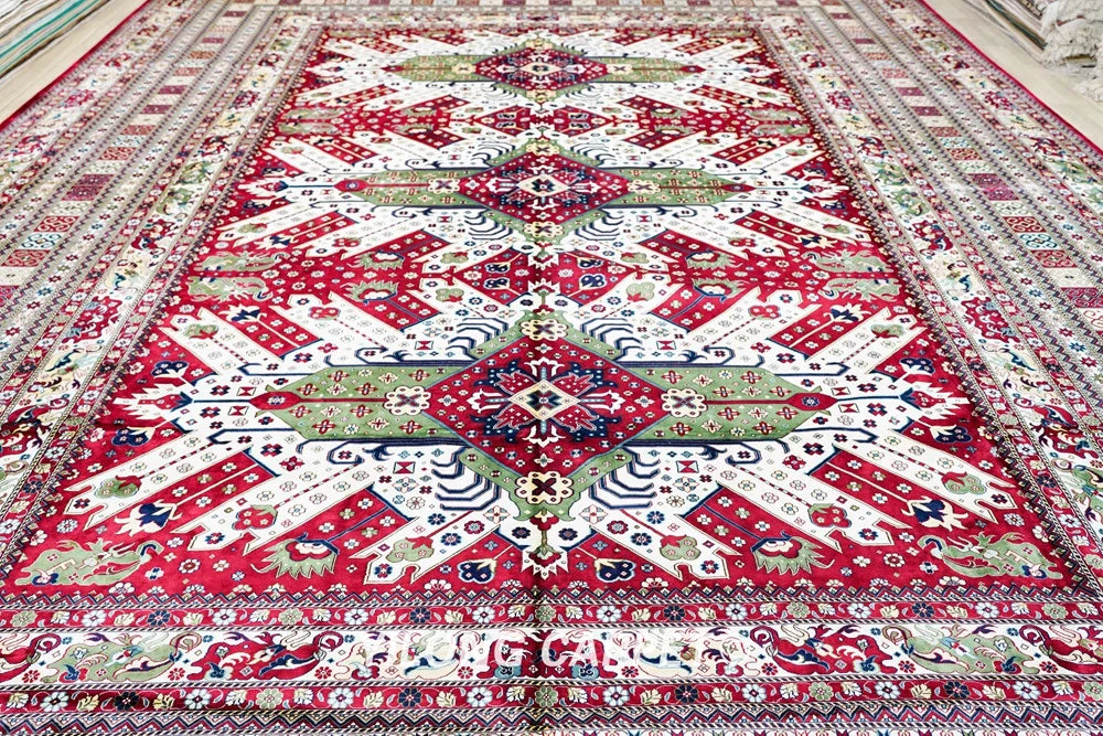Yilong 14'x20' Oversize Silk Oriental Rug Handwoven Afghan Rug Carpet Home Office (TJ325A)
