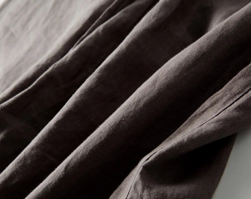 Italy 100% linen brand pants men casual fashion trousers for men solid elastic waist pants mens trend breathable trousers men