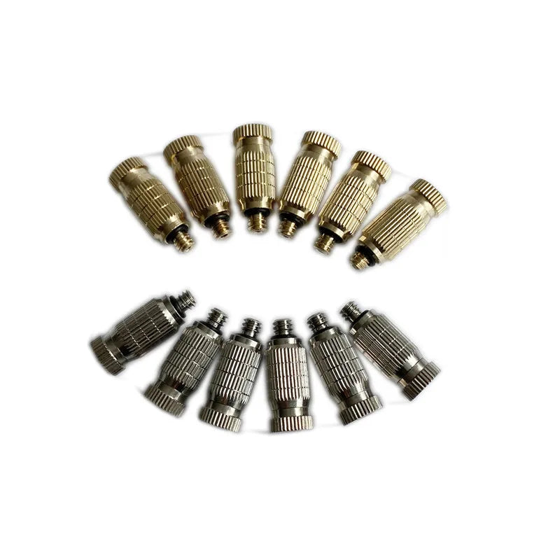 S362 Free Shipping High Pressure 3/16" Thread Misting Nozzle Brass Nickel Anti Drip Fogging Sprayers Cooling Humidify Sprinklers