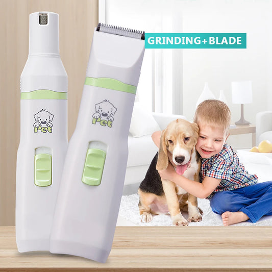 Pet Hair Cutting 2 in 1 Nail Cutter Dog Cat Hair Trimmer Pet Grooming Machine Paw Nail Grinder Clippers Professional