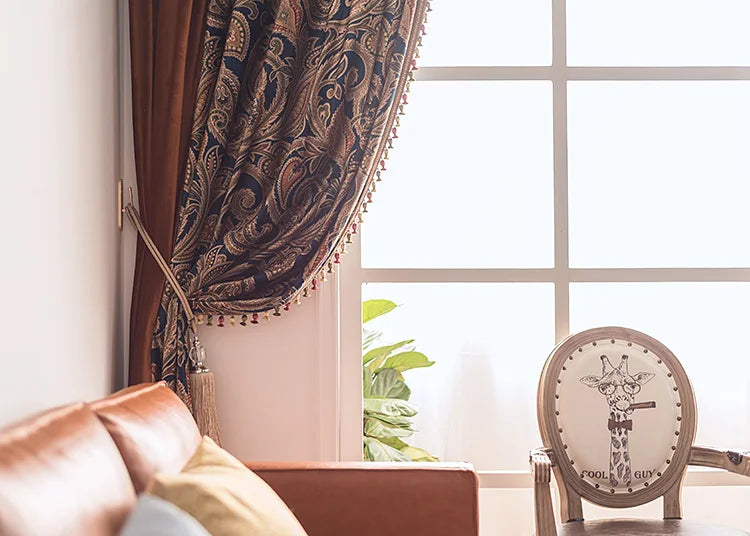 American Light Luxury Orange Orange Velvet Pure Color Lace Stitching Blackout Curtains for Living Room Bedroom Finished Product