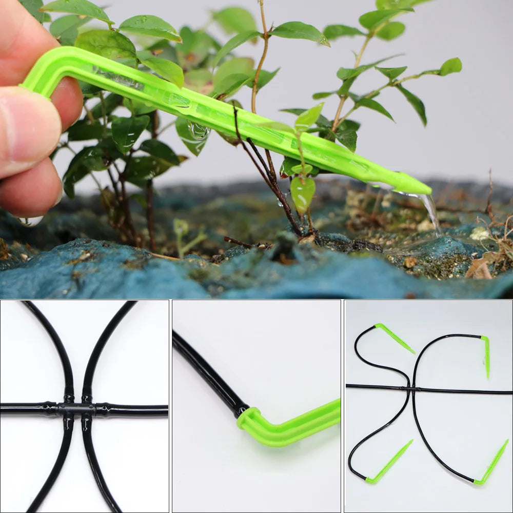 1Kit Garden Automatic Micro Green Drip Irrigation Kit Watering System Timer 4/7&3/5mm Hose Elbow Arrow Emitter for Bonsai Plant