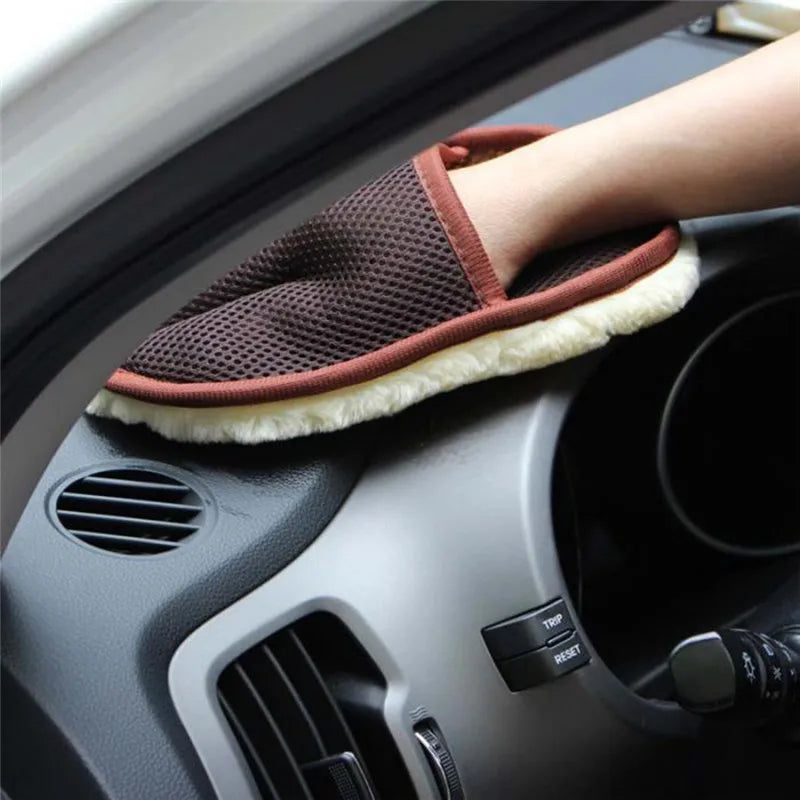 Car Wool cashmere Washing Gloves for Subaru Forester Impreza Legacy Outback XV STI 2004 2014 2018 2019
