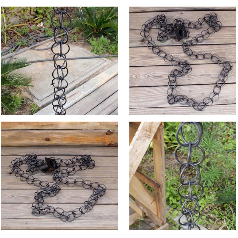 2.6m Copper Falling Water Diversion Chain Rain Bell Temple Eaves Drainage Chain Homestay Villa Courtyard Garden Rain Guide Chain