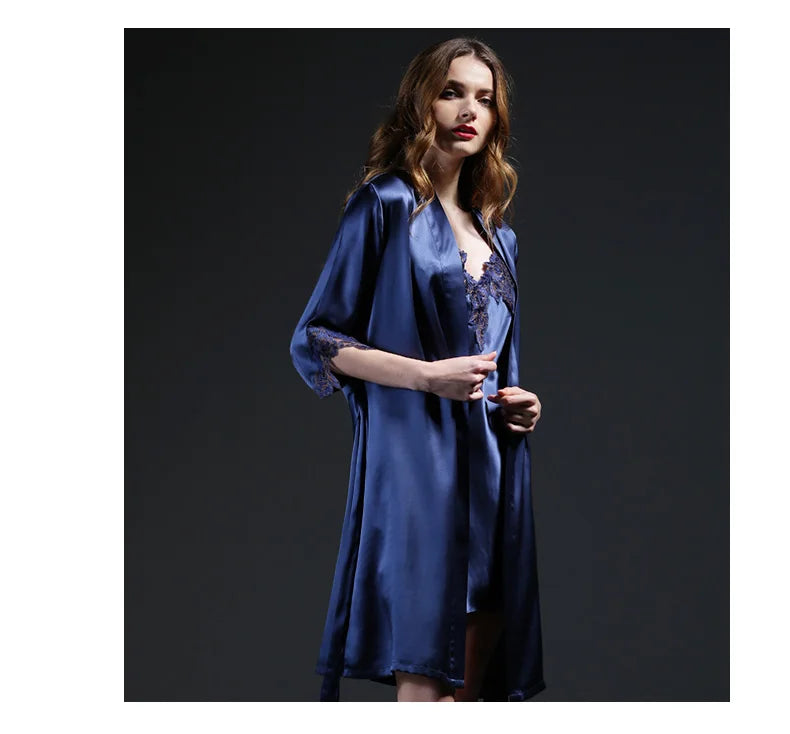 100% Silk Pajamas For Women Nightgown Loose Luxury Brand Nightdress Female Robe Real Soft 100% Mulberry Silk Pyjamas Women