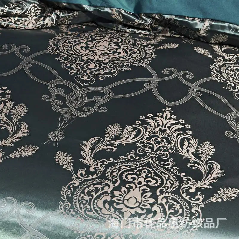 Satin Jacquard Bedding Set Luxury Bed Linens European Style Duvet Cover Queen King Size For Adults