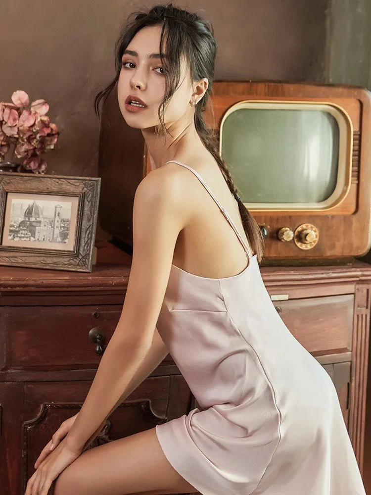 Satin Robe Set Sexy Women Sleepwear Casual Intimate Lingerie Faux Silk Nightdress Kimono Bathrobe Gown V-Neck Nightwear
