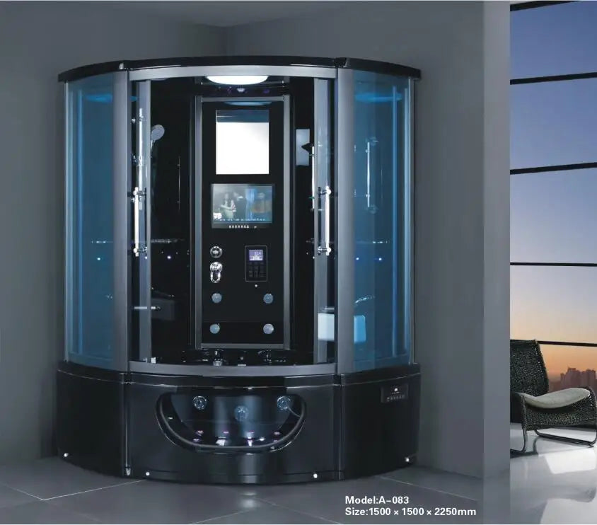 1500X1500X2150mm Luxury Steam Shower Cabin Bathroom Shower Enclosure Multi-Functional TV/DVD Wet Sauna Room 083