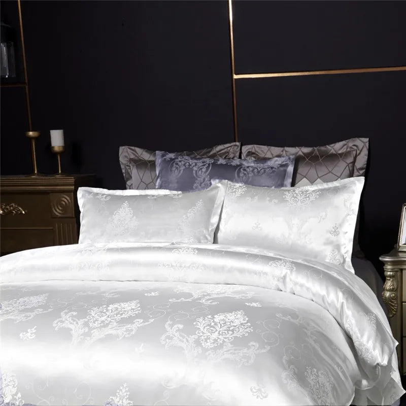 Claroom Jacquard Bedding Set Queen King Size Duvet Cover Bed set Quilt High Quality Luxury Gold Colour 2/3pcs Comforter