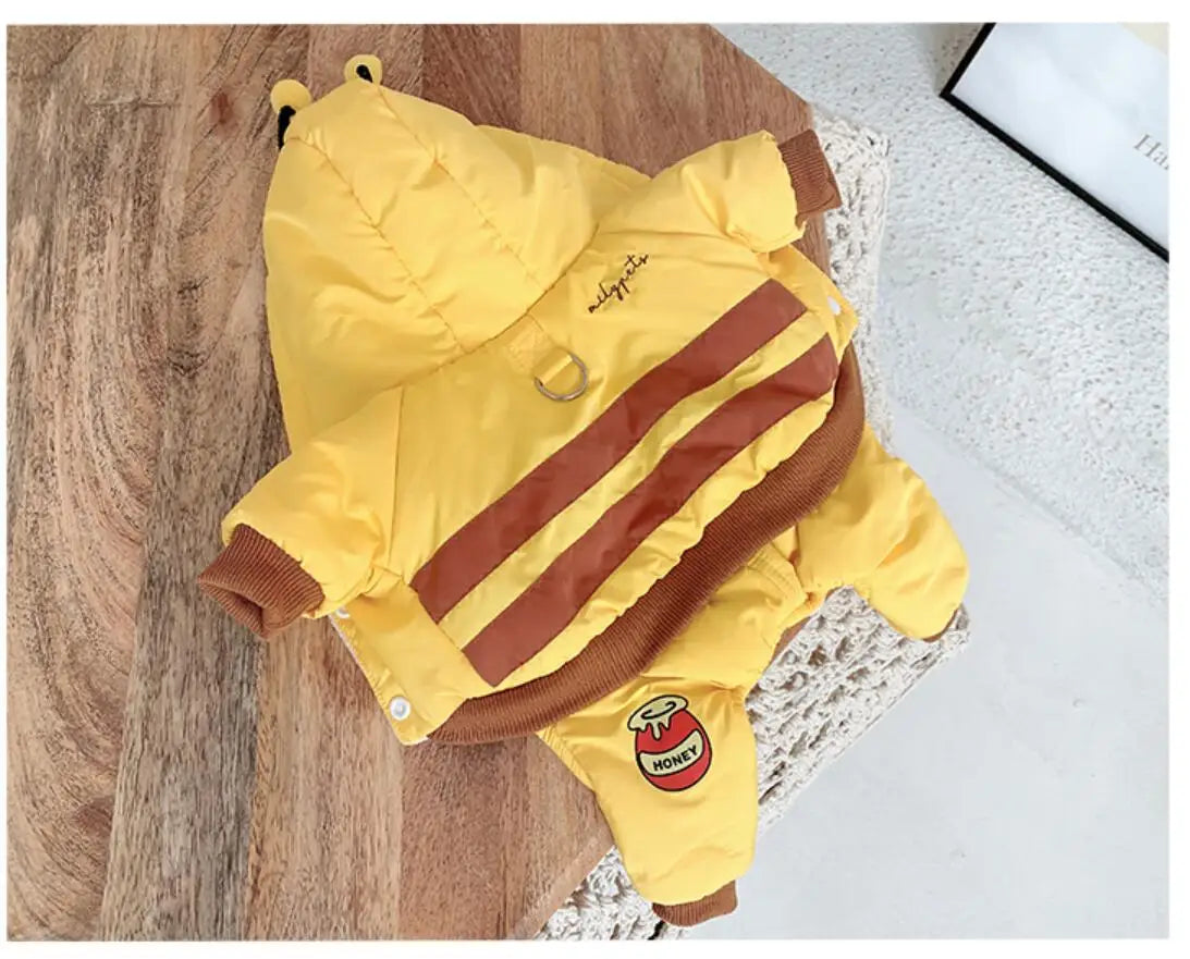 Winter Dog Pets Clothing Thicken Warm Dog Clothes Jumpsuit Outfit Puppy Yorkshire Small Dog Costume Funny Pet Coat Jacket