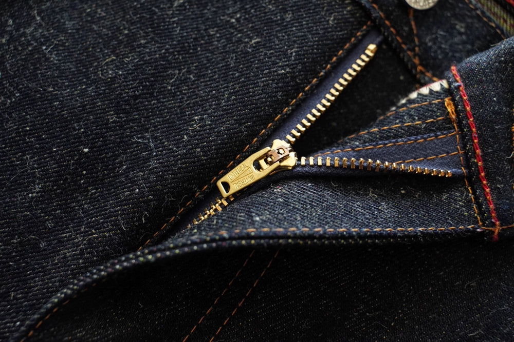 SAUCE ORIGIN EXL916-AG Mens Jeans cotton linen Selvedge Sanforized Raw Denim Jeans for Men Straight Fit Silver Button 19 oz