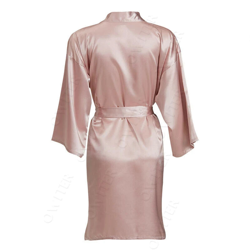 Bride Bridesmaid Robes Satin Solid Robe Orange Silk Robes for Women Ladies Satin Robe Women Wedding Robes