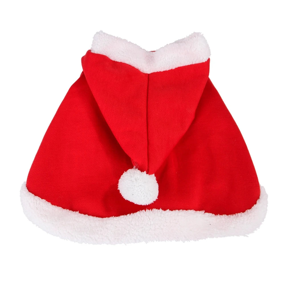 Winter Cat Costume Santa Cosplay Funny Transformed Cat Dog Pet Christmas Cape Dress Up Clothes Red Scarf Cloak Props Decoration
