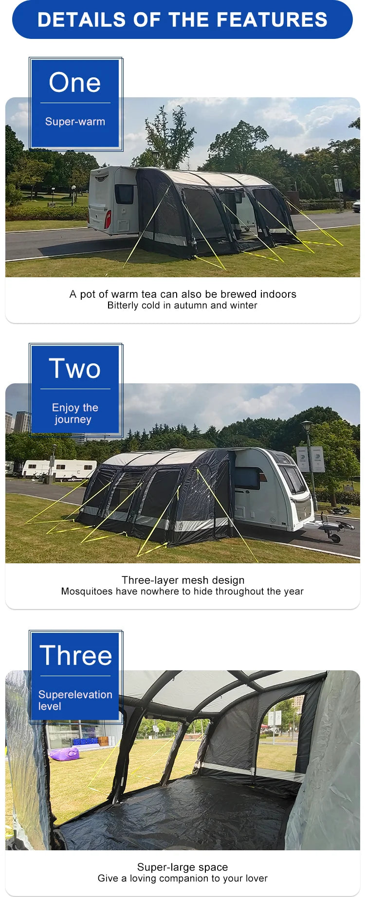 Waterproof People Camping Inflatable Caravan Air Tent Caravan RV Awning
