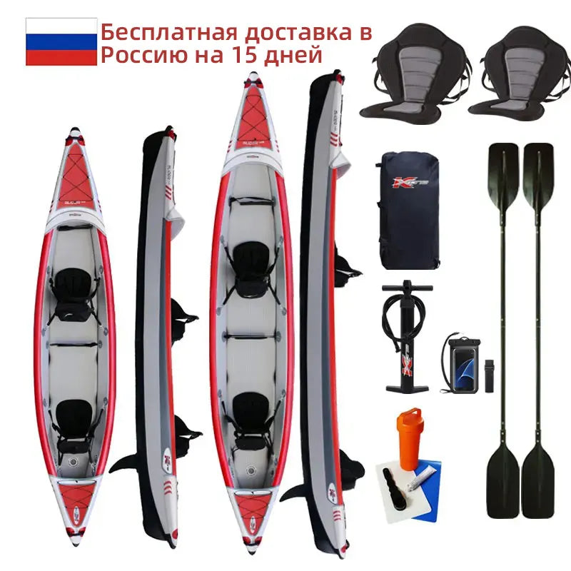 CN/RU/US warehouse Free Delivery  2-3 Persons Inflatable Kayak canoe High Strength DropStitch Floor Inflatable Kayak For Fishing