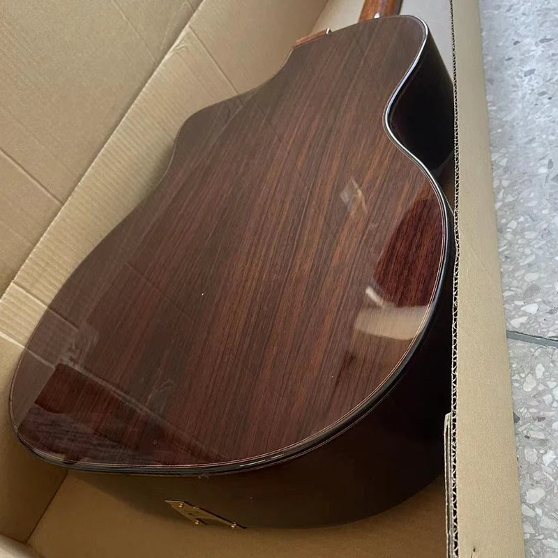 41 Inch Django Guitar Spruce Wood Top Gypsy Swing Acoustic Guitar Natural High Gloss Finish 6 String Folk Guitar Jango