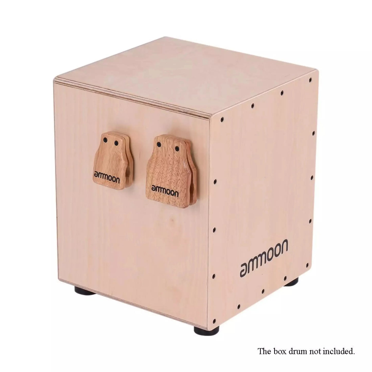 ammoon 2pcs Cajon Box Drum Large & Medium Companion Accessory Castanets for Hand Percussion Instruments