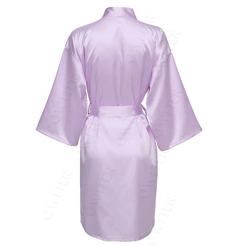 Bride Bridesmaid Robes Satin Solid Robe Orange Silk Robes for Women Ladies Satin Robe Women Wedding Robes