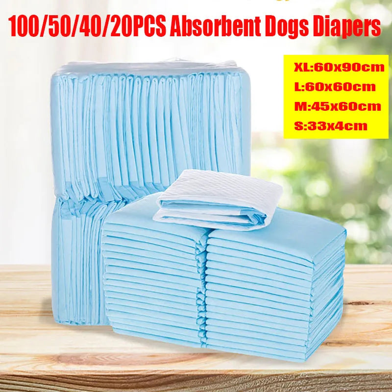100/50/40/20PCS Absorbent Dogs Diapers Disposable Puppy Training Pee Pads Quick Dry Surface Mat Clean Cushion Dog Supplies