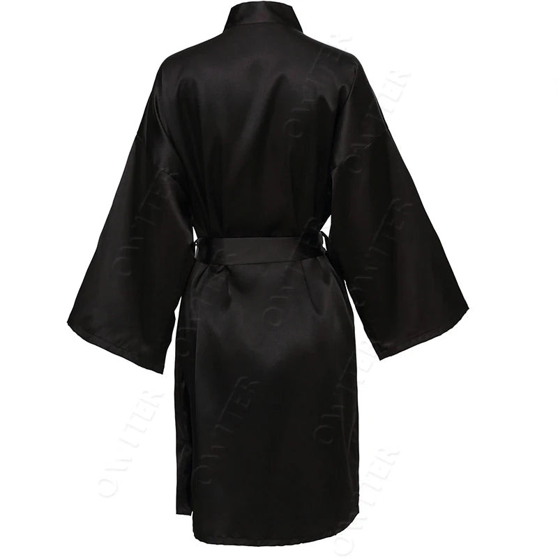Bride Bridesmaid Robes Satin Solid Robe Orange Silk Robes for Women Ladies Satin Robe Women Wedding Robes