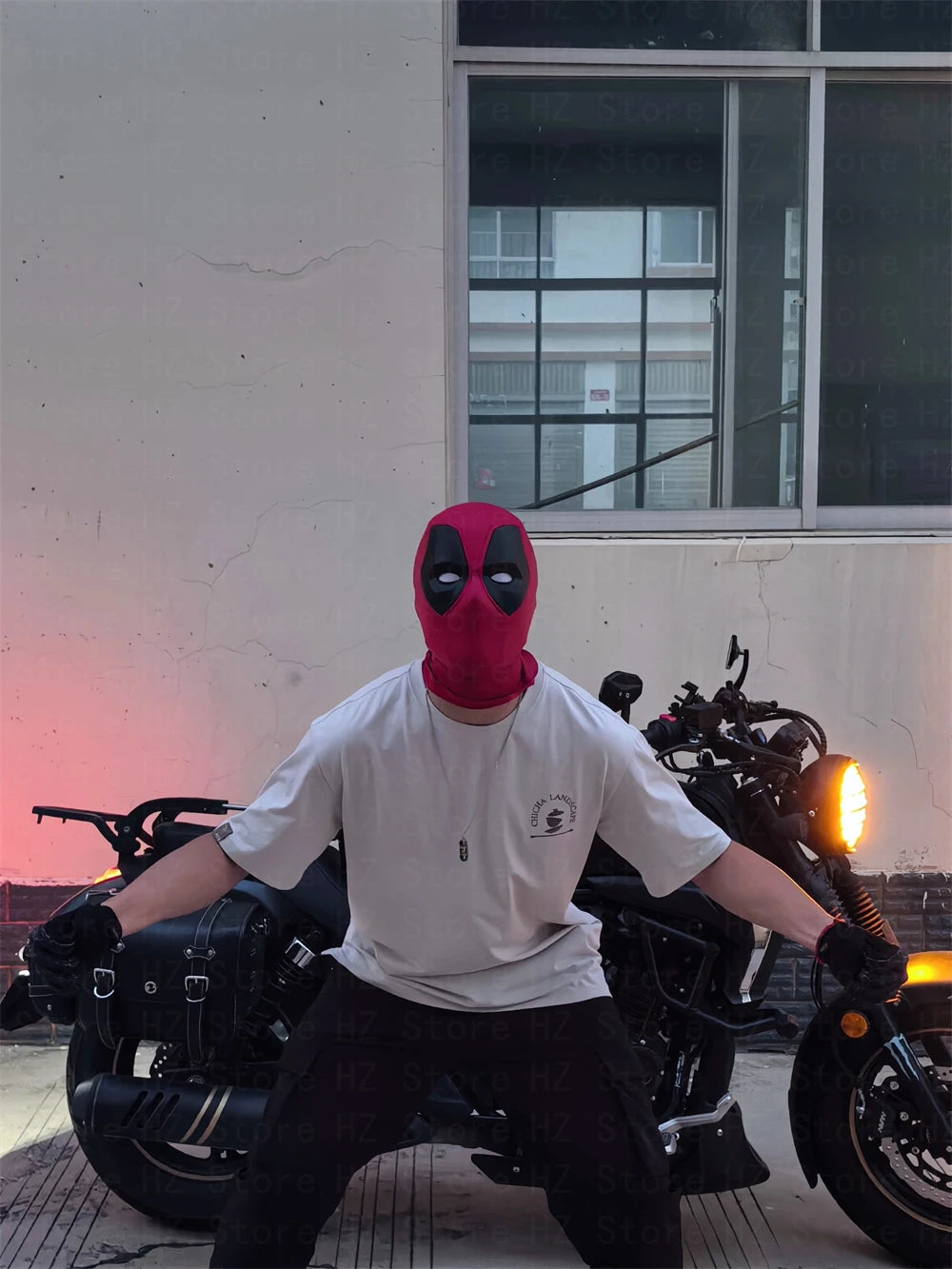 Marvel Deadpool Mask with 3D Screen Printed Fabric & 1 Pair of Magnetic Normal Eyes Halloween Cosplay Costume for Birthday Gift