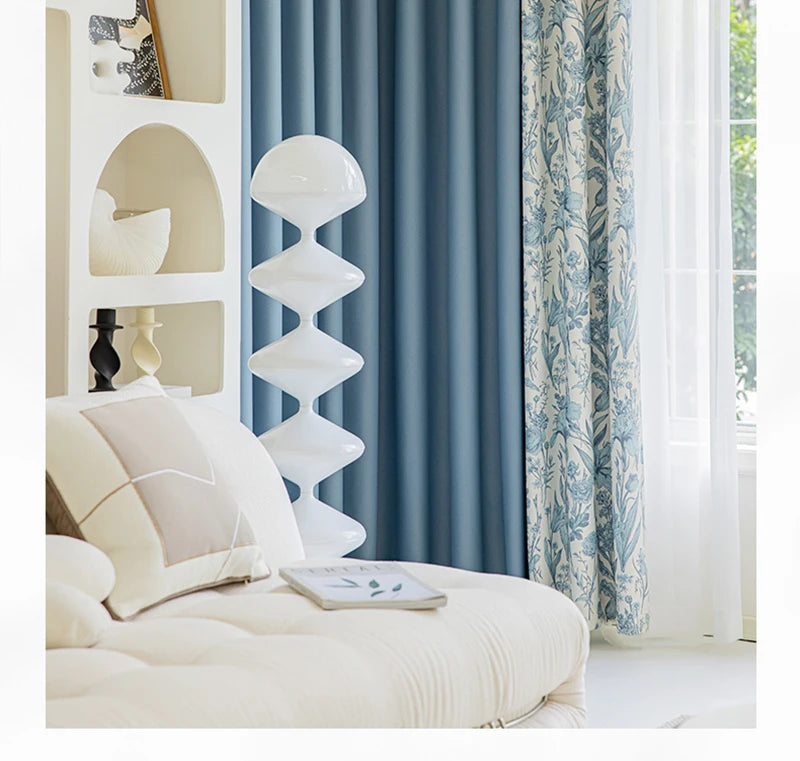 Retro Light Luxury Style Drapes Large Area Bedroom Full Blackout Curtain Home Living Room Drape Floor-to-ceiling Window Curtains