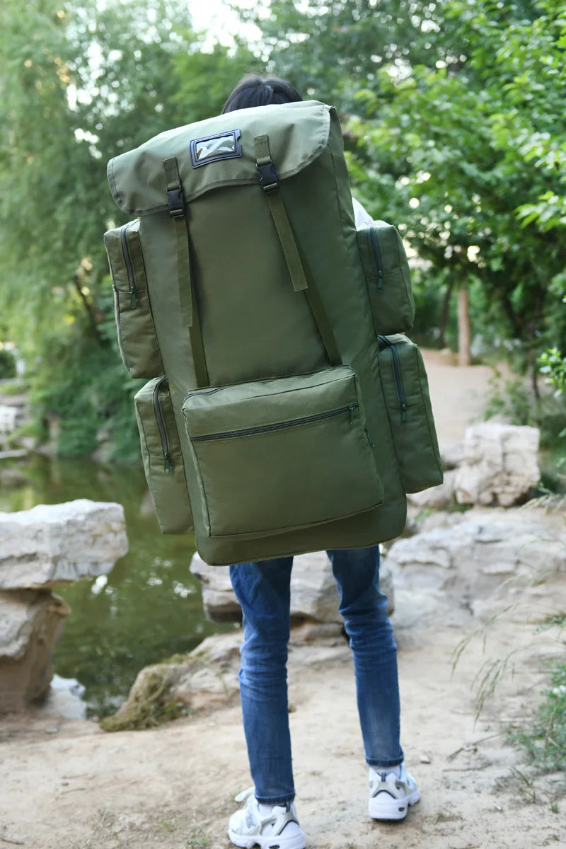 130L Extra Large Capacity Outdoor Backpack Men's Travel Backpack Luggage Bag Check in Camping Exercise Camo Backpack