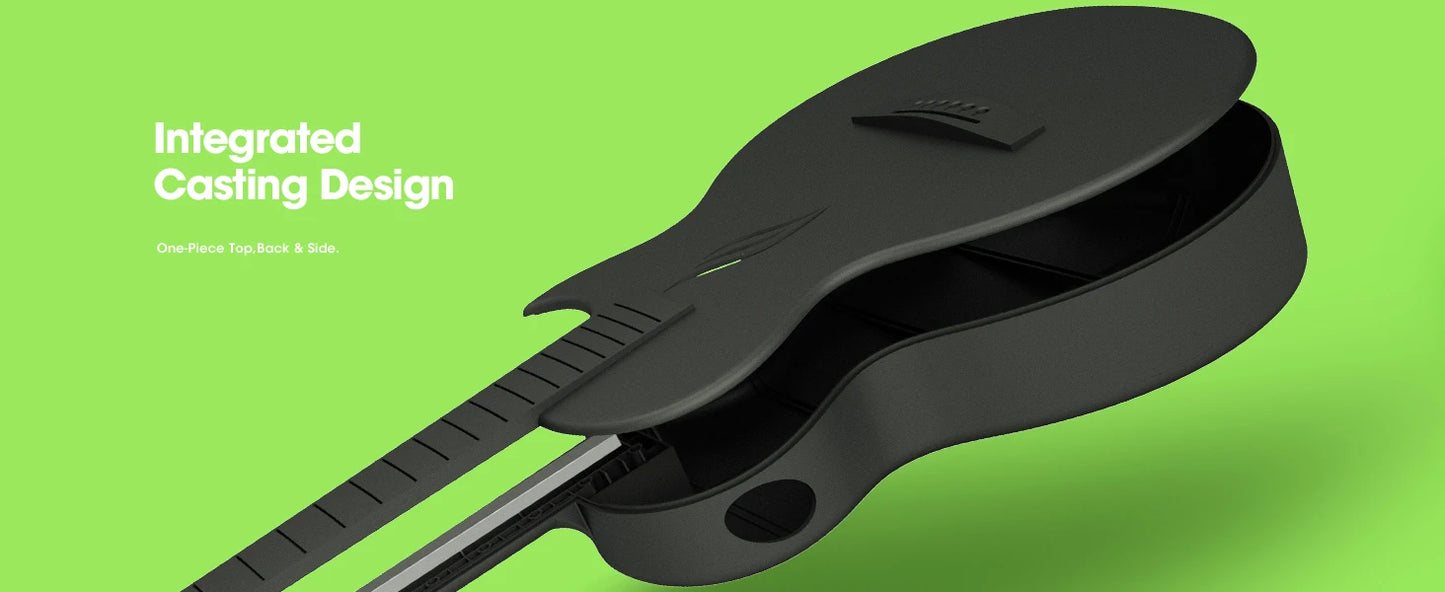 Enya Nova Go Mini Carbon Fiber Acoustic Guitar 1/4 Size Travel Acustica Guitarra w/Beginner Kids Starter Bundle Kit of Thickened