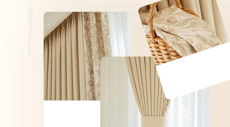 Retro Light Luxury Style Drapes Large Area Bedroom Full Blackout Curtain Home Living Room Drape Floor-to-ceiling Window Curtains