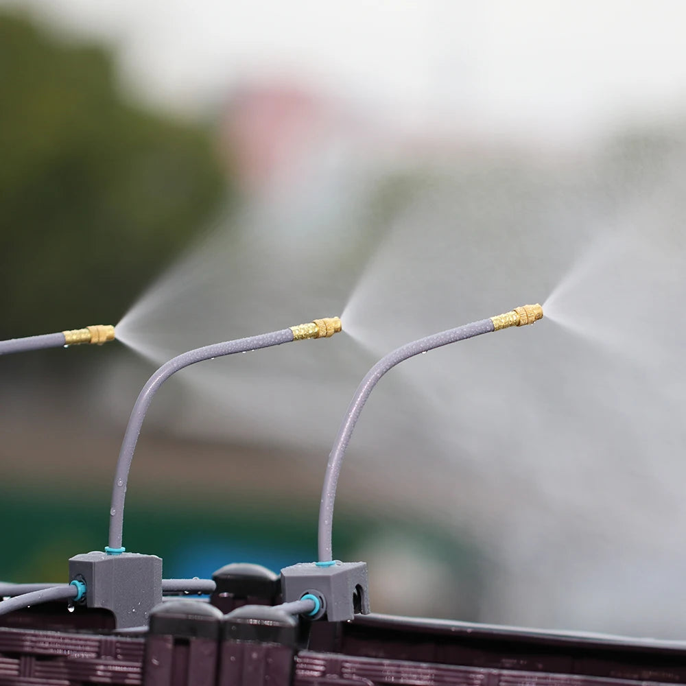 20cm Flexible Brass Nozzle Automatic Misting Watering System Quick Connect Spray Cooling Kit for Garden Balcony Plant Nebulizer