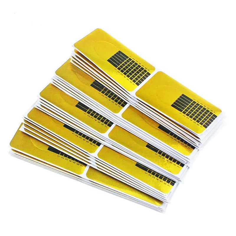 20/50/100Pcs/set Nail Form Beauty Nail Art Extension Sticker,  Manicure Trimming DIY Crystal Nail Form Paper Holder Stencil Tool