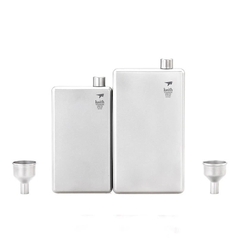 Portable Titanium Hip Flask Flagon Whiskey Wine Pot Bottle Funnel Camping Travel Picnic Classic Drinkware 120ml 150ml 200ml
