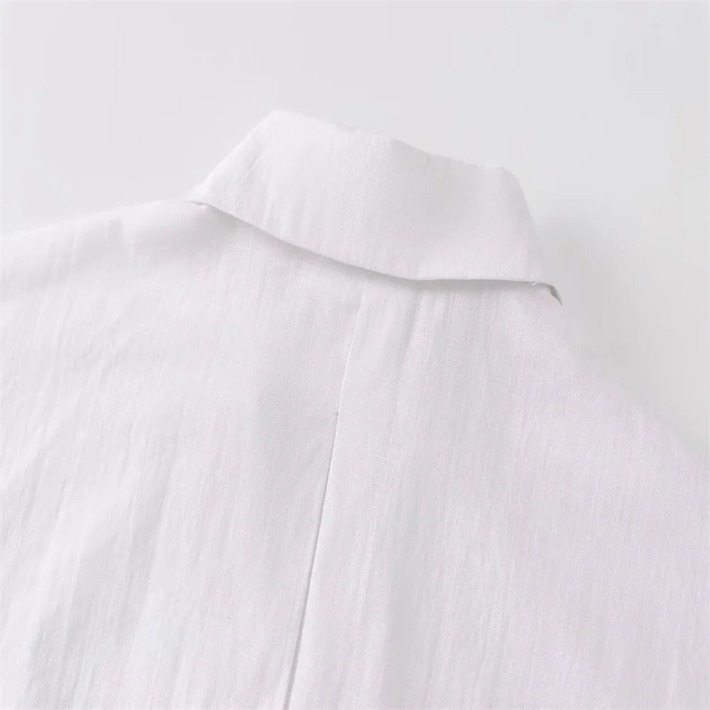 Kar&Otza 2024 Summer New Women's Fashion French Style Slimming Loose Fashion Women's Versatile Wide Sleeve V-neck Shirt