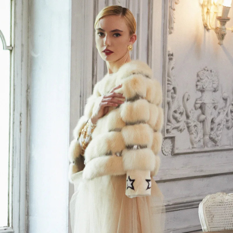 Women's Fur Coat 2223 Trend Natural Fur Long Mink Detachable Outerwear Jackets Trench Coats New In Outdoor Clothes Clothing