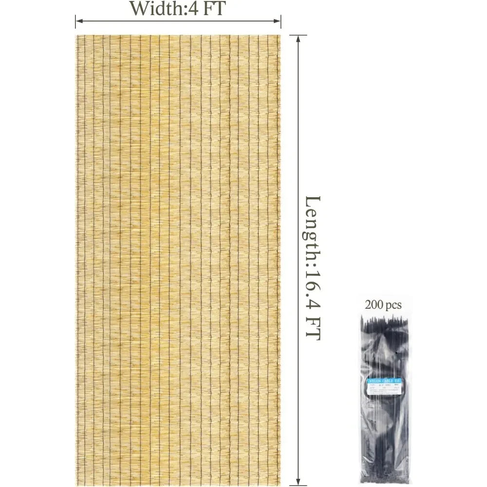 2 PACK Natural Reed Fencing Rolls,4FT X 16.4FT Reed Screen Fence for Garden Bamboo Screening for Outdoor Backyard Patio