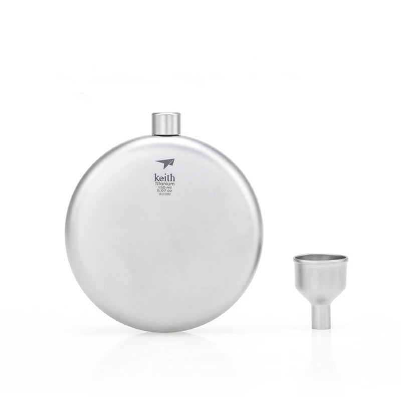 Portable Titanium Hip Flask Flagon Whiskey Wine Pot Bottle Funnel Camping Travel Picnic Classic Drinkware 120ml 150ml 200ml
