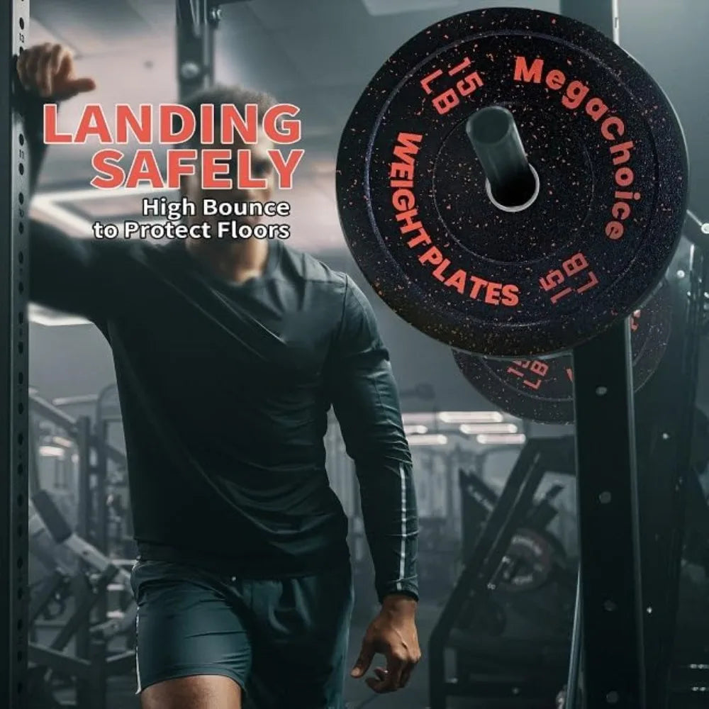 2 inch Rubber Bumper Plates For Lifting,Weight Plates For Home Gym,Rubber Weight Plates(Single,Pair & Set)