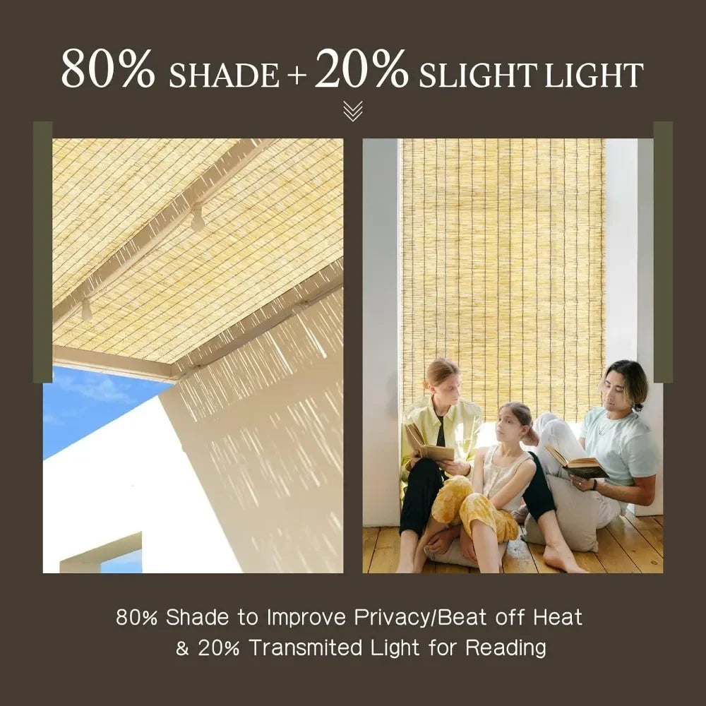 2 PACK Natural Reed Fencing Rolls,4FT X 16.4FT Reed Screen Fence for Garden Bamboo Screening for Outdoor Backyard Patio