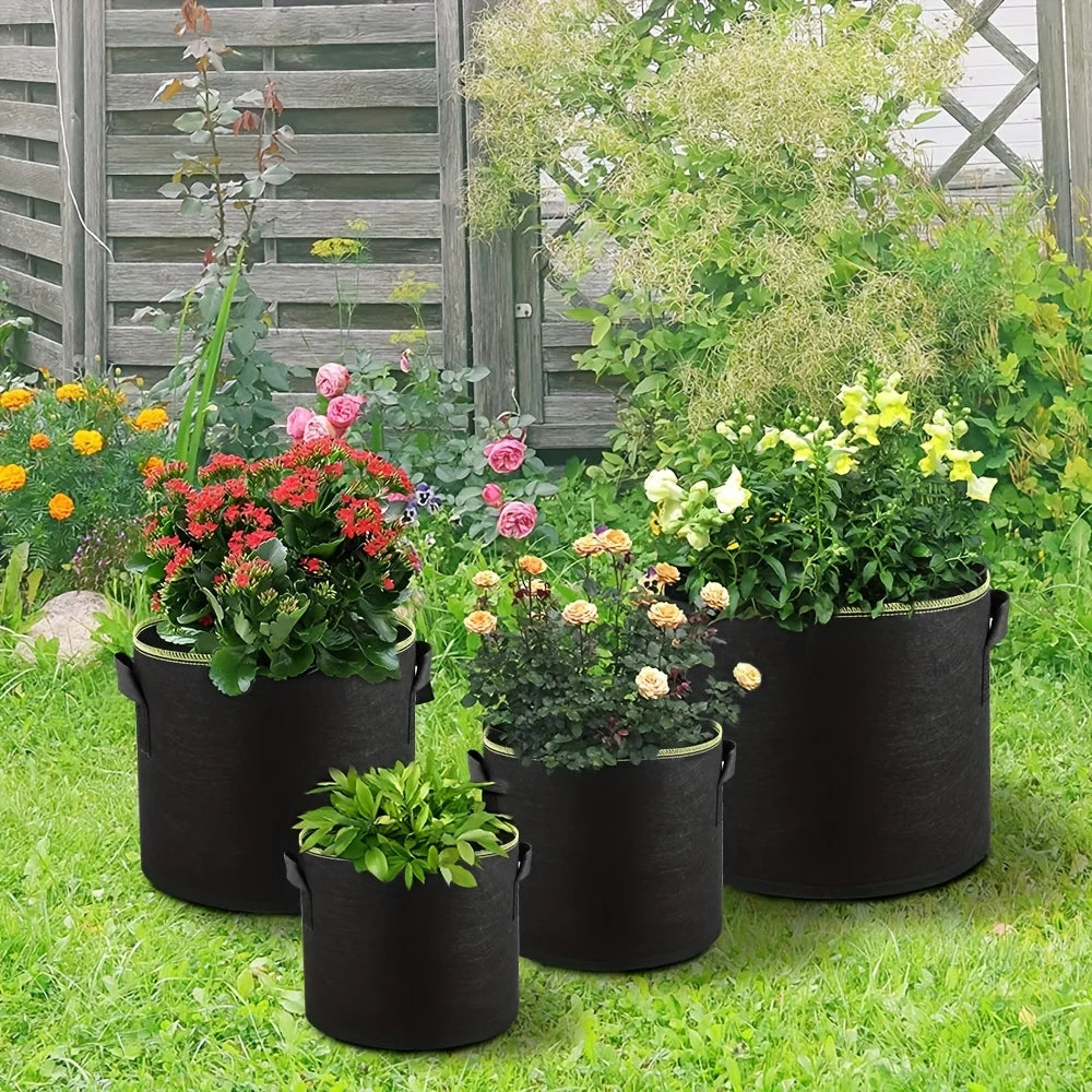 5Pcs 1/5/7/10/15/20 Gallon Planting Bucket Planting Bag Seedling Bag Handles Grow Bag Fabric Garden Potato Planting Pots