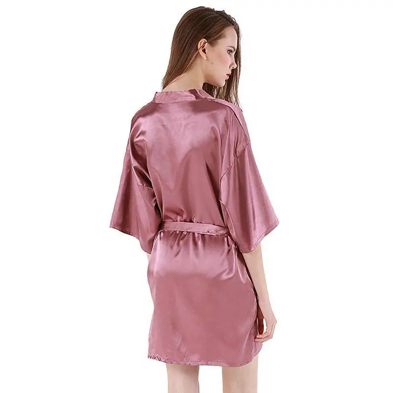 Bride Bridesmaid Robes Satin Solid Robe Orange Silk Robes for Women Ladies Satin Robe Women Wedding Robes