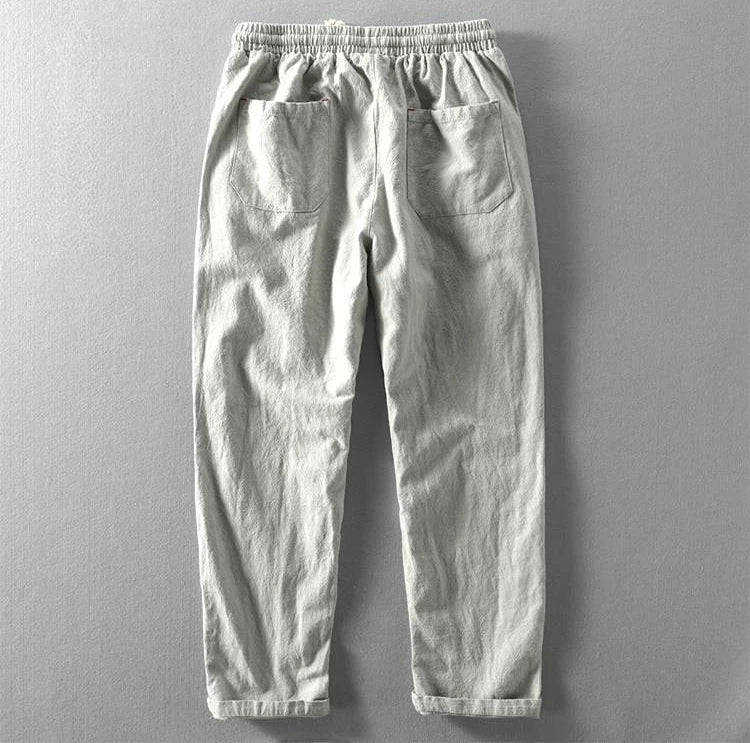 Fashion New In Sale Trousers for Men Cotton Linen Wrinkle Black Summer Casual Pants Man Korean Style Aesthetic Stylish Trend Y2k