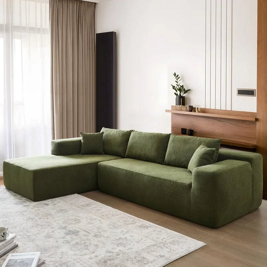 104" Cloud Sectional Couch Comfy Chaise,No Assembly Required L Shape Sofa with Deep Seat,Minimalist Modular Couches Sleeper