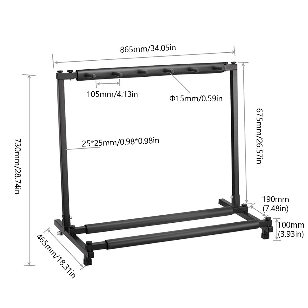 Guitar Stand Multiple 5 Compartments for Acoustic Guitar, Western Guitar  Electric Guitars Multiple Guitar Stand with Rubber Pa